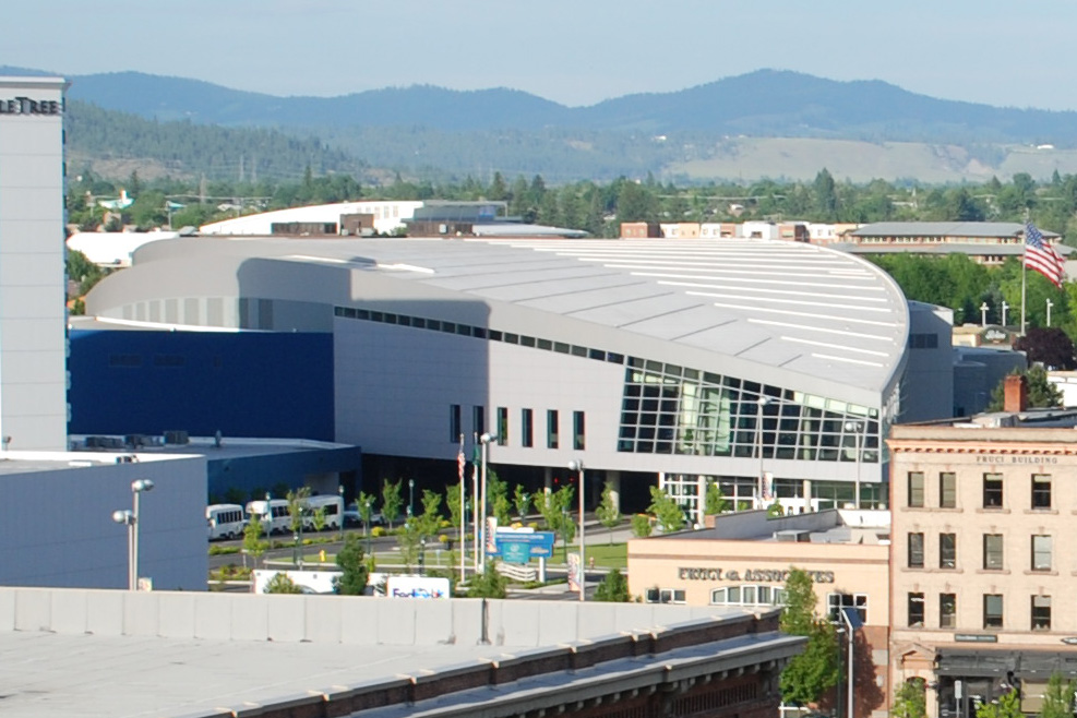Spokane Convention Center Exhibit Hall from Parkade