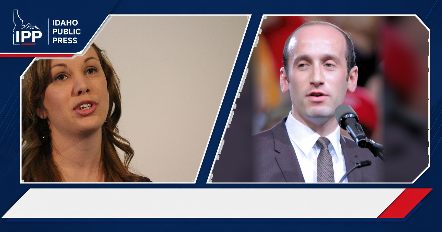 Katie Miller and Stephen Miller featured editorial graphic