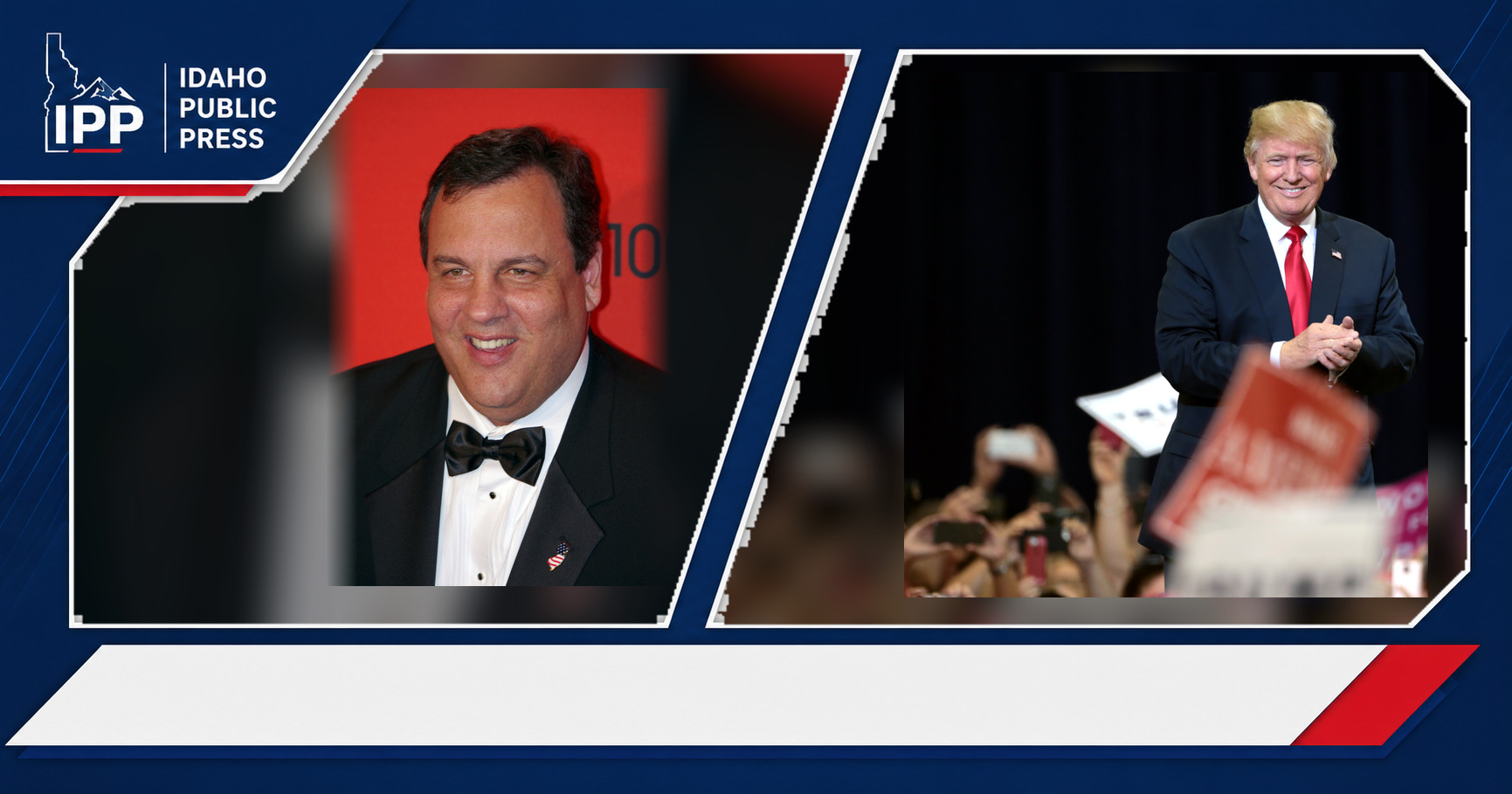 Chris Christie and Donald Trump featured editorial graphic