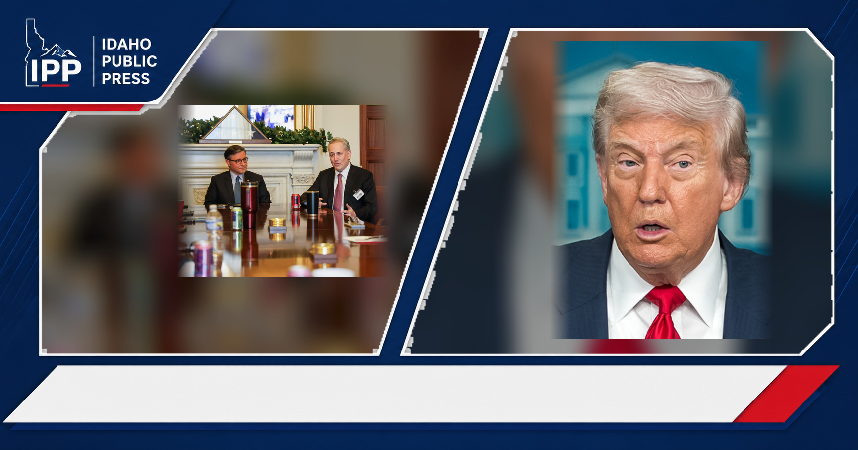 Mike Johnson and Donald Trump featured editorial graphic