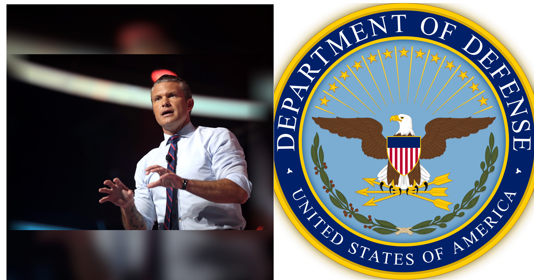 Pete Hegseth and U.S. Department of Defense featured editorial graphic