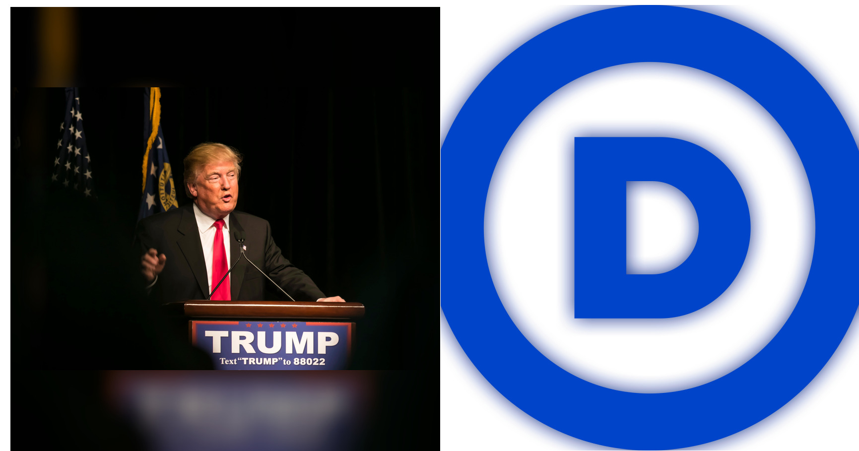 Donald Trump and Democrats featured editorial graphic
