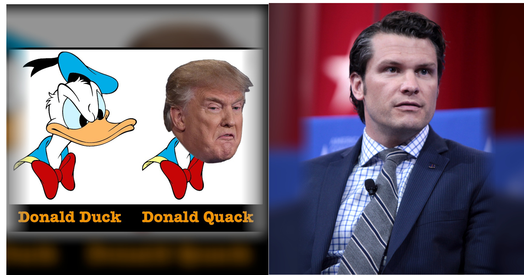 Donald Trump and Pete Hegseth featured editorial graphic