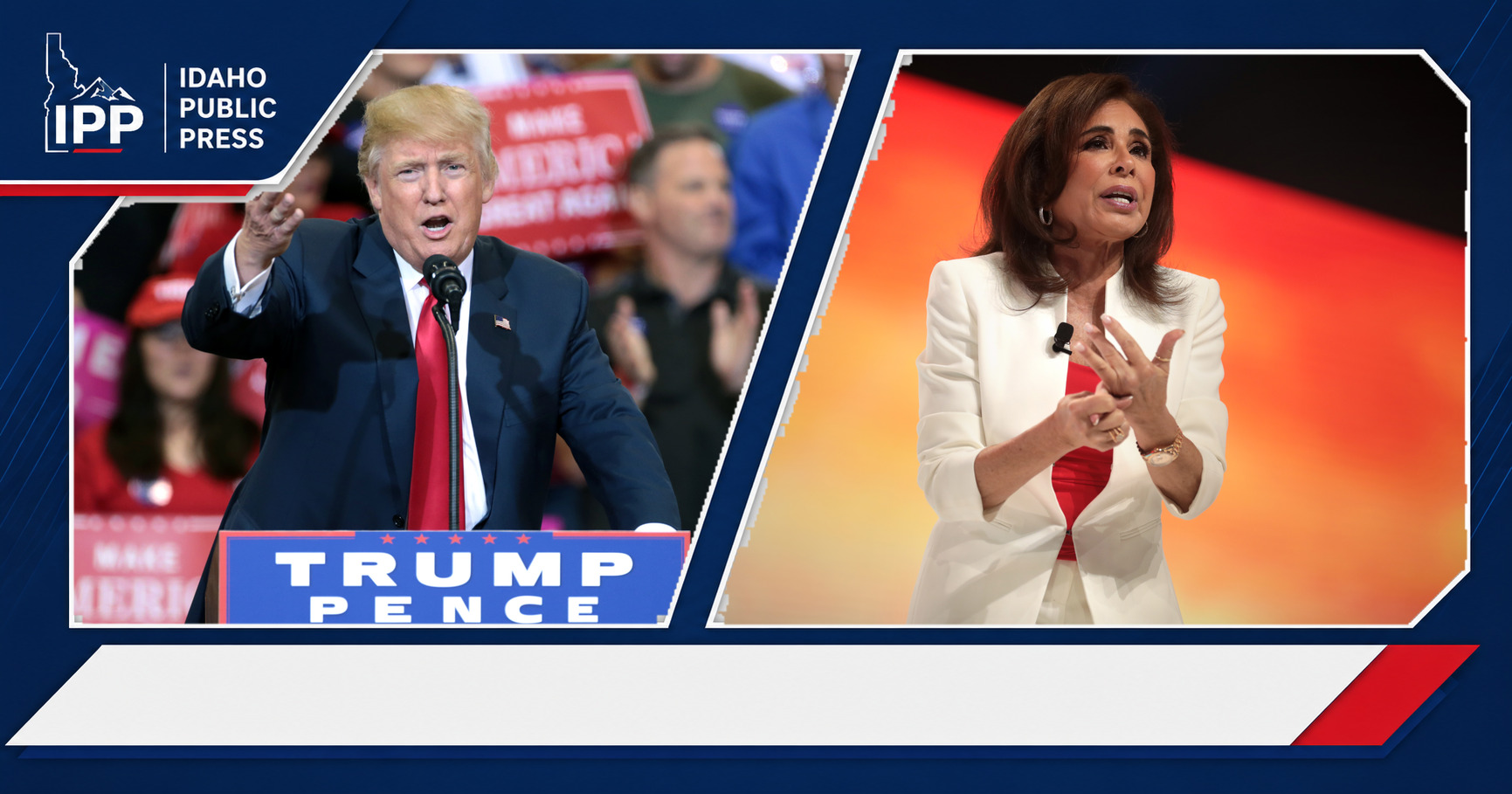 Donald Trump and Jeanine Pirro featured editorial graphic