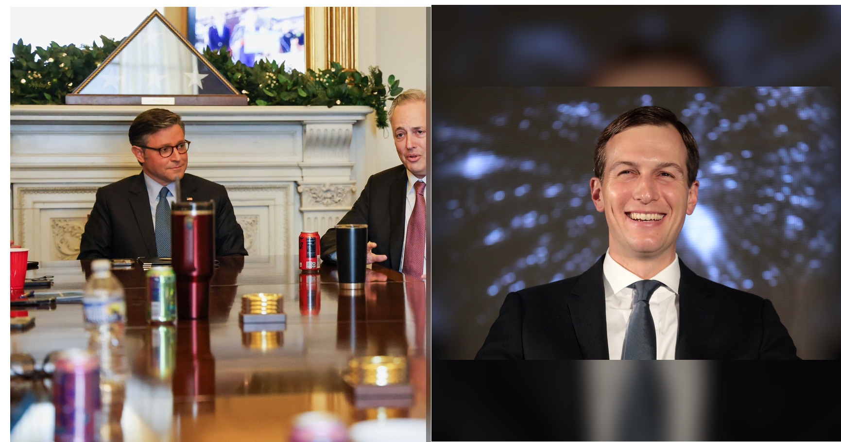 Mike Johnson and Jared Kushner featured editorial graphic