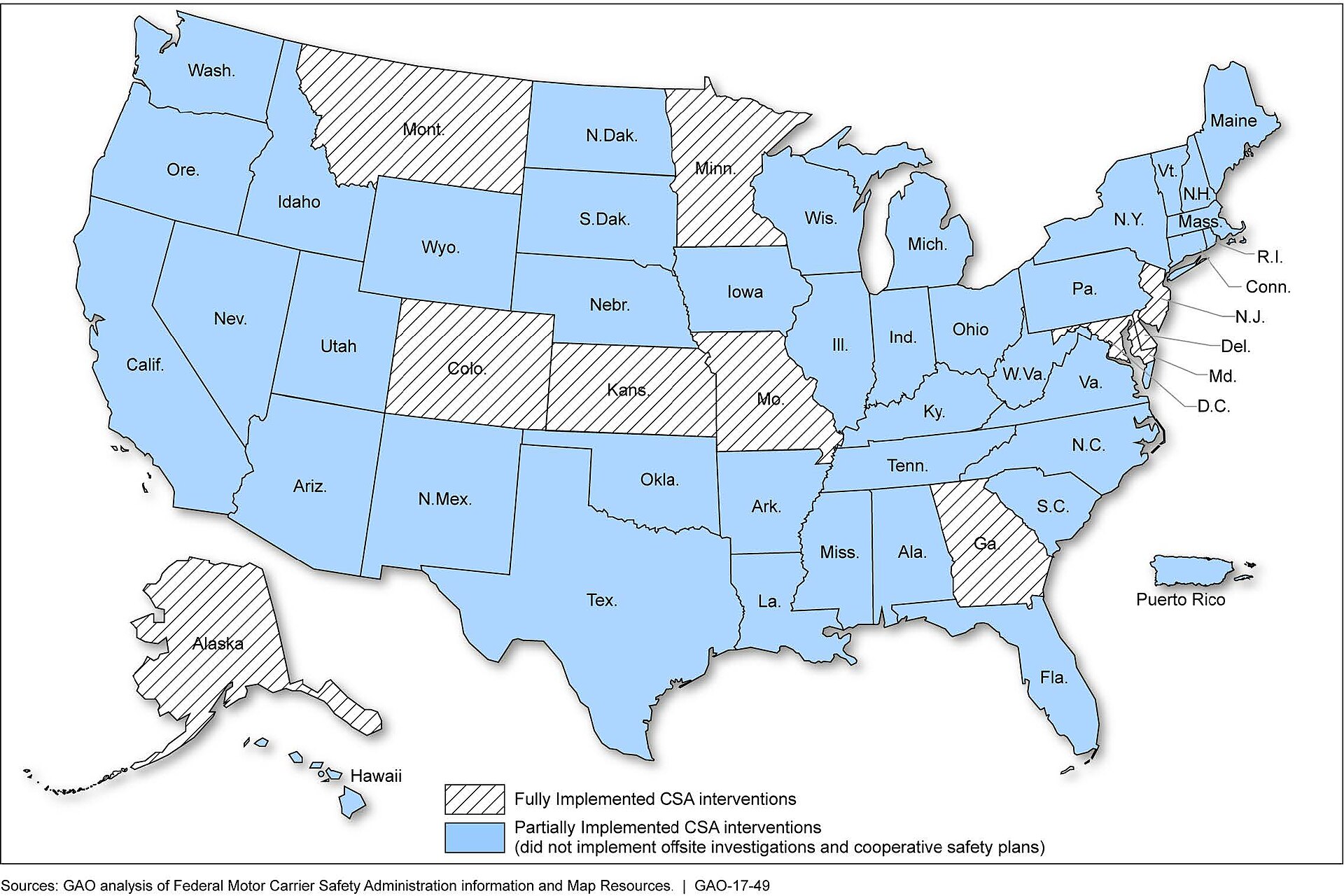 Figure 2 Federal Motor Carrier Safety Administration&amp;#39;s (FMCSA) Implementation of Eight Compliance, Safety, Accountability (CSA) Interventions, by State (30963854376)