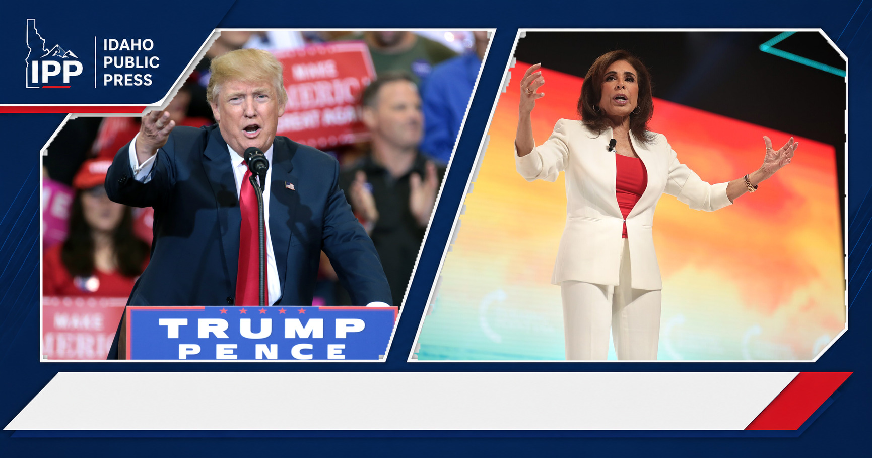 Donald Trump and Jeanine Pirro featured editorial graphic