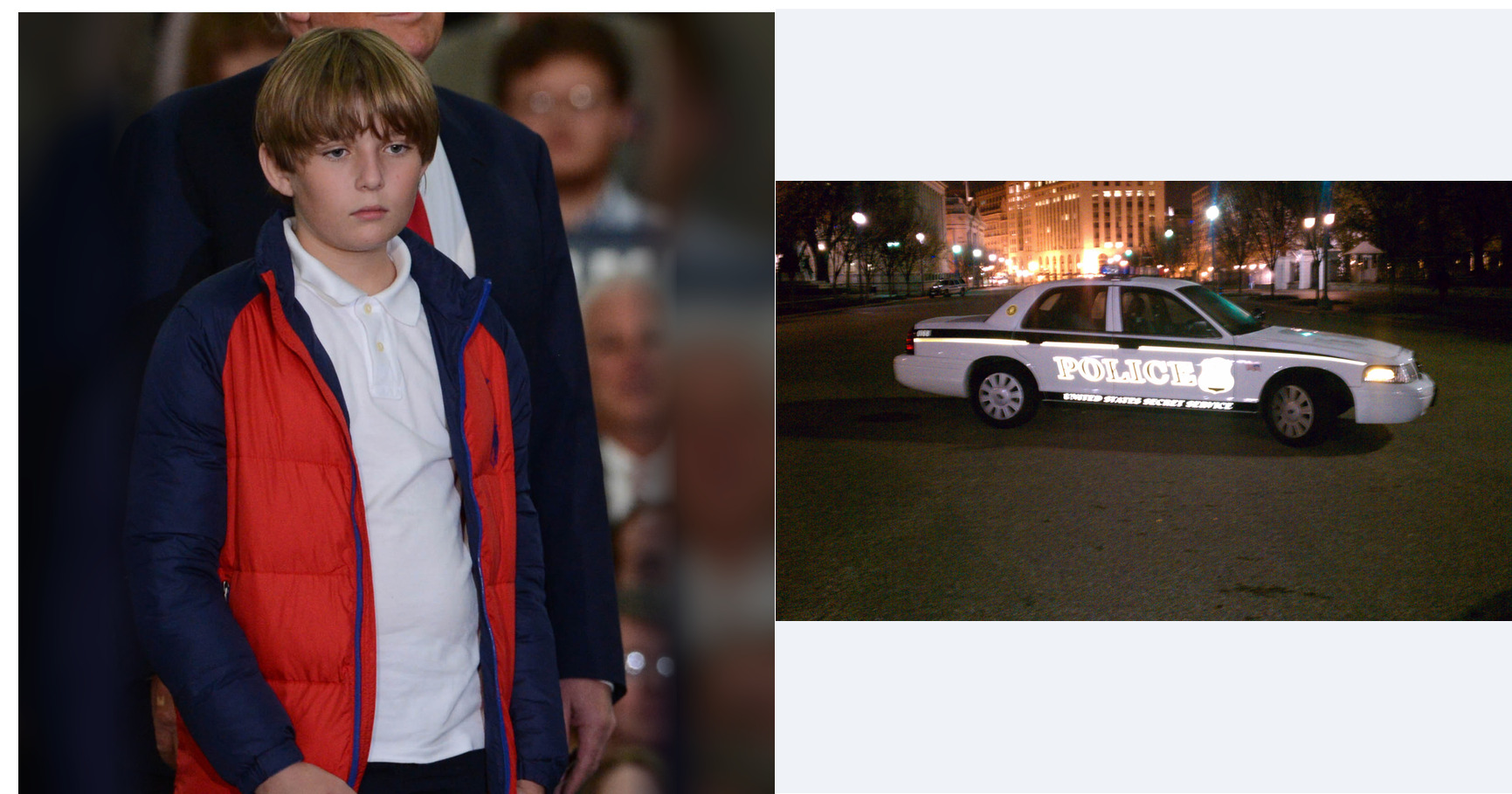 Barron Trump and United States Secret Service featured editorial graphic
