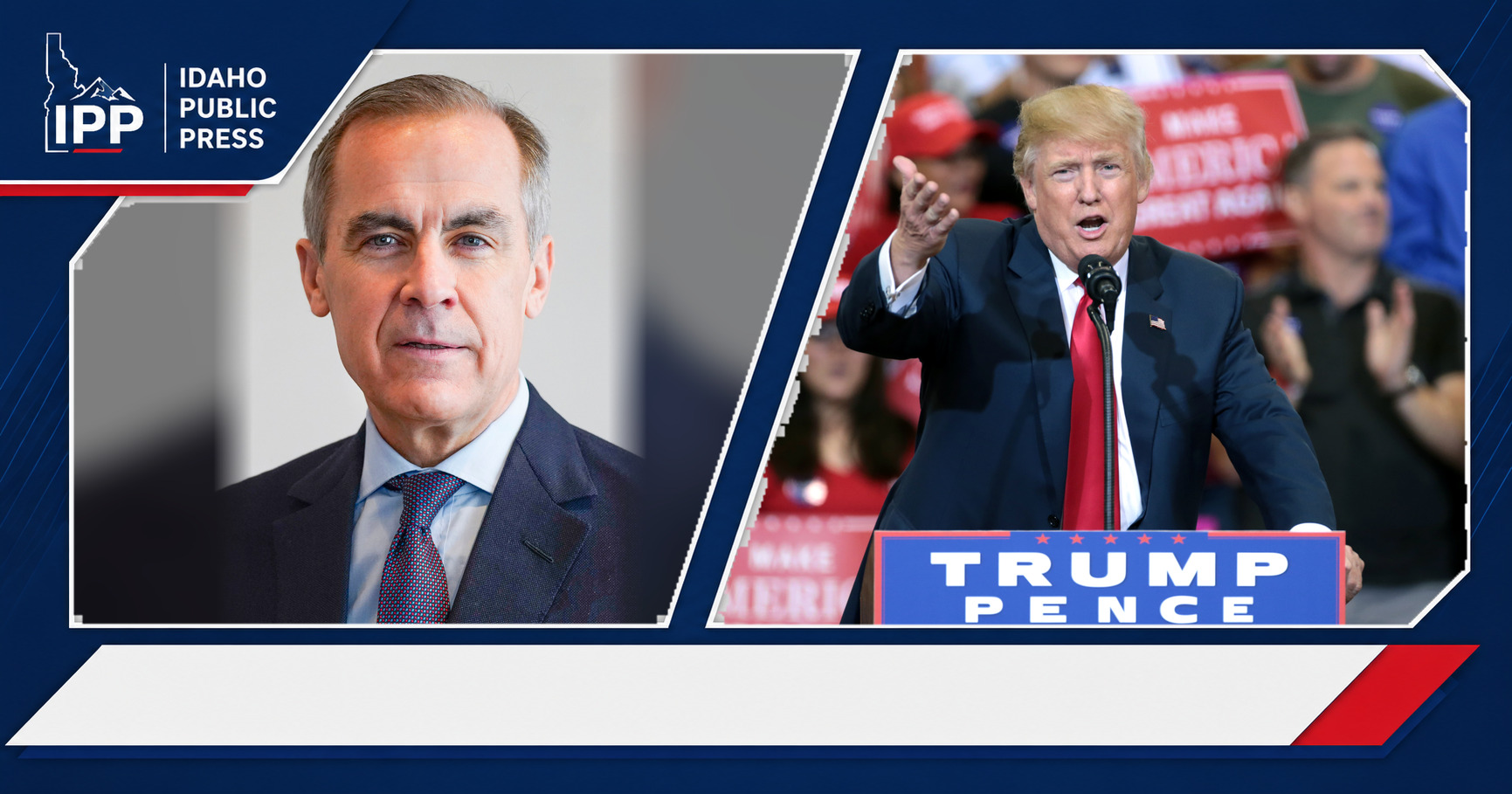 Mark Carney and Donald Trump featured editorial graphic