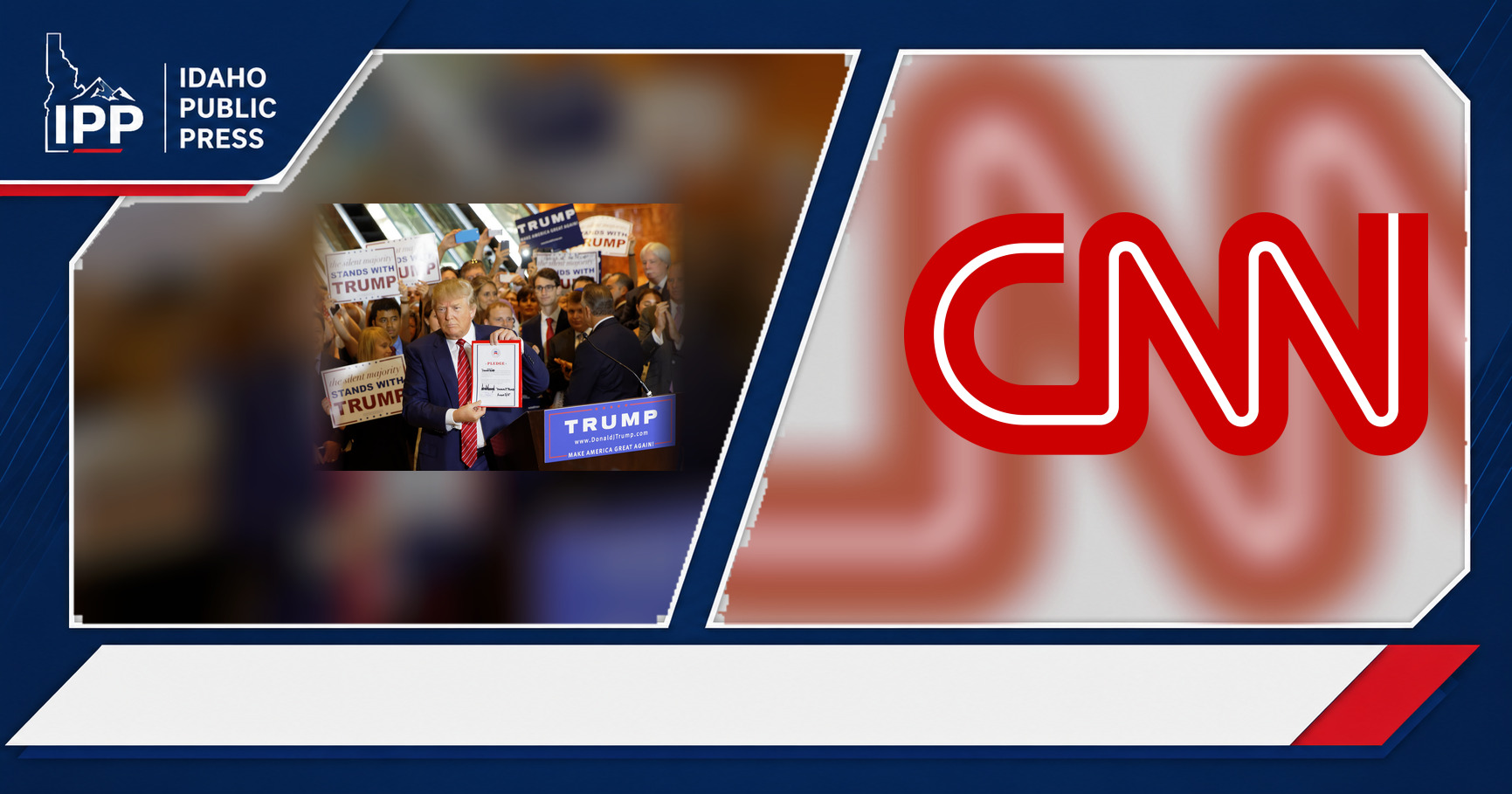 Donald Trump and CNN featured editorial graphic