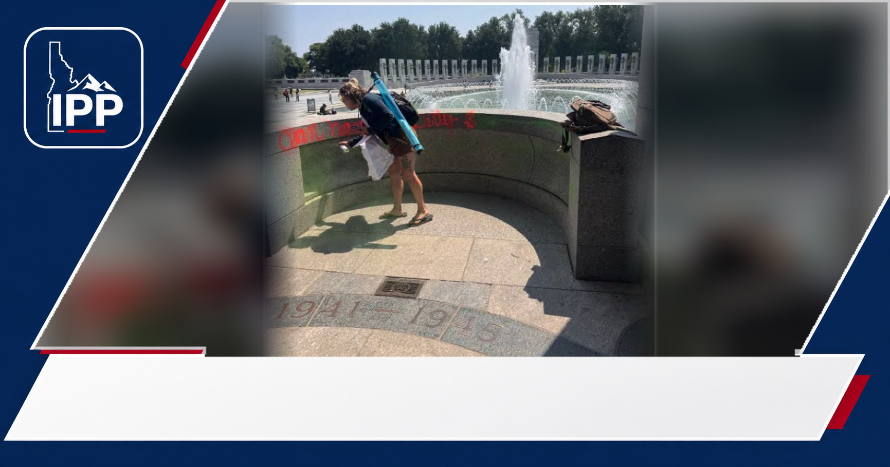 Melissa Farris charged with two felonies in World War II Memorial vandalism featured editorial graphic
