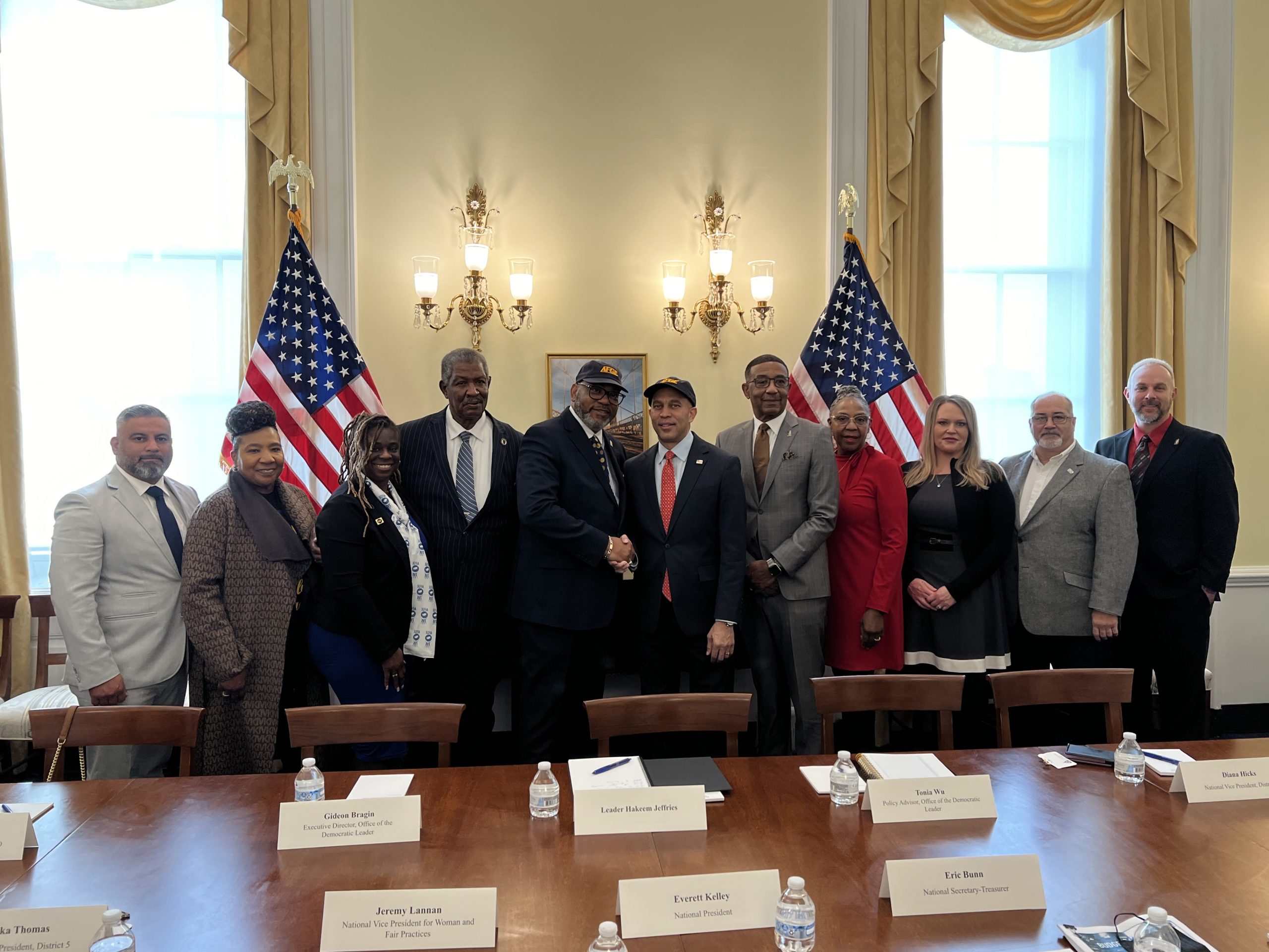 AFGE Leaders Meet with House Minority Leader Hakeem Jeffries