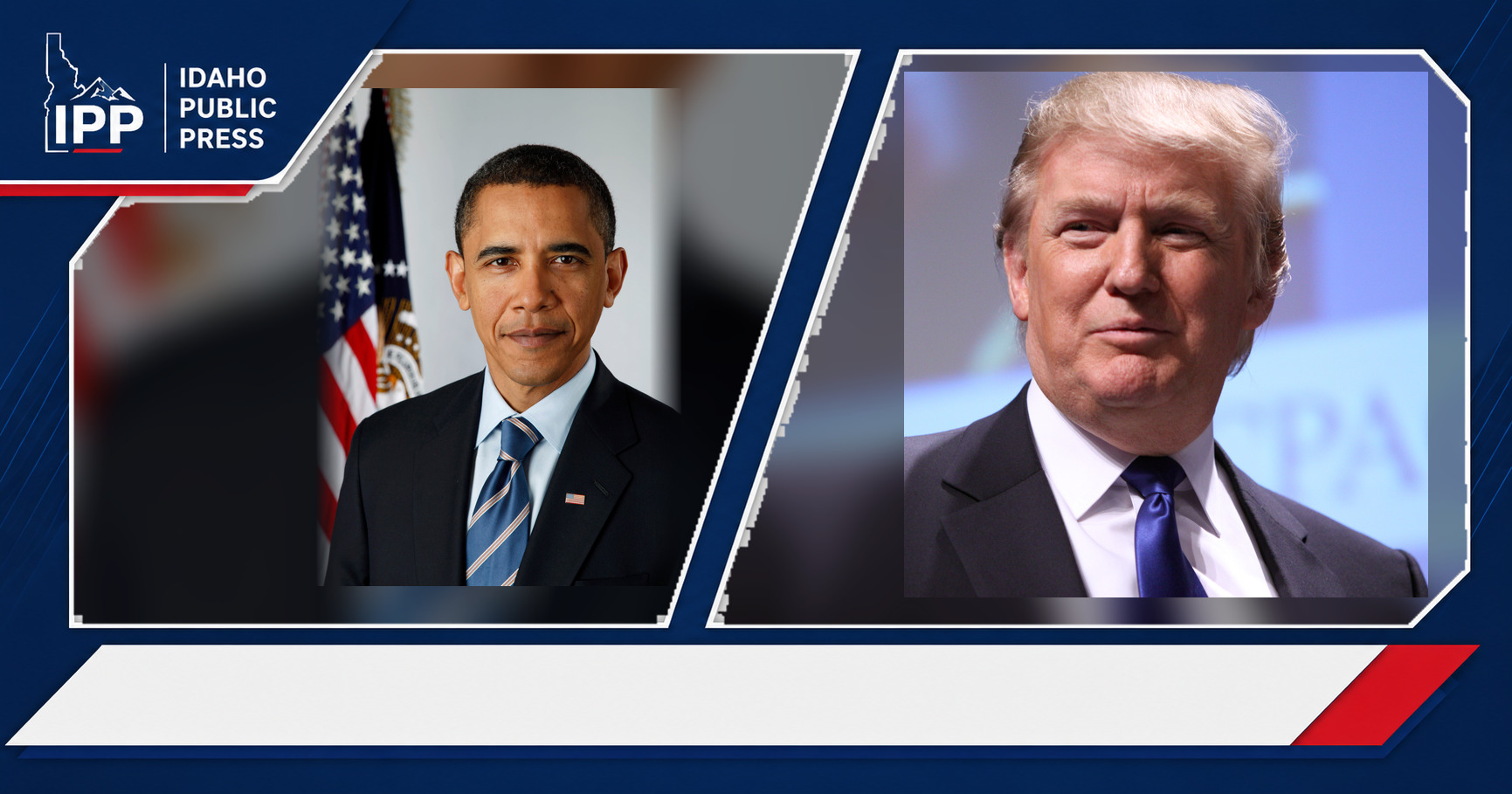 Barack Obama and Donald Trump featured editorial graphic