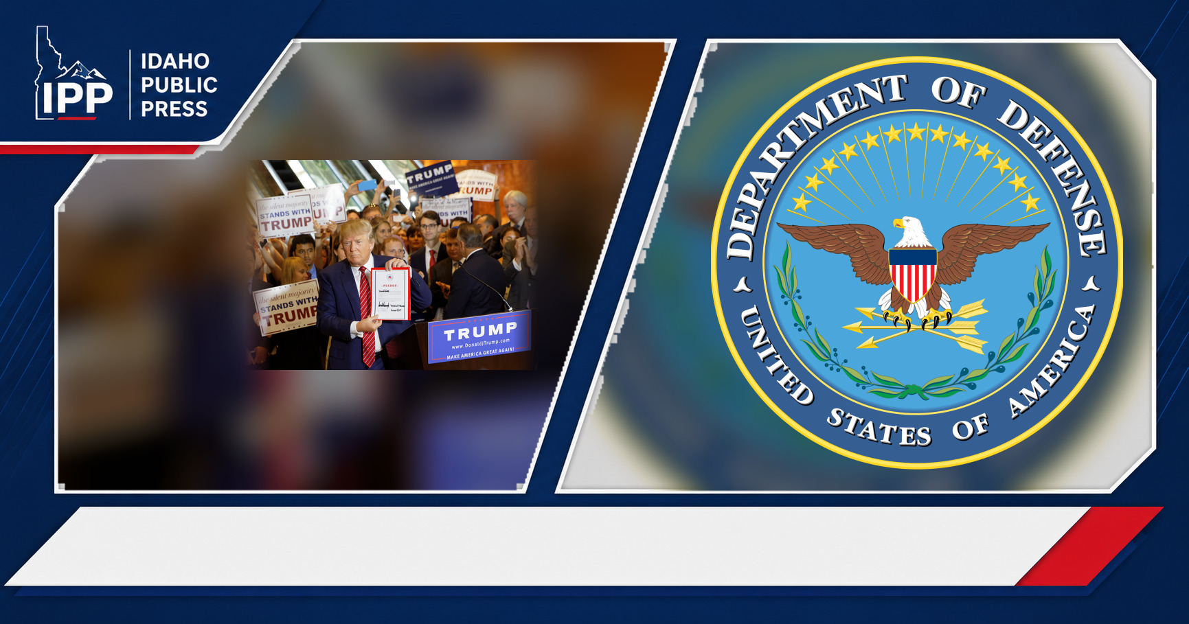 Donald Trump and Pentagon featured editorial graphic