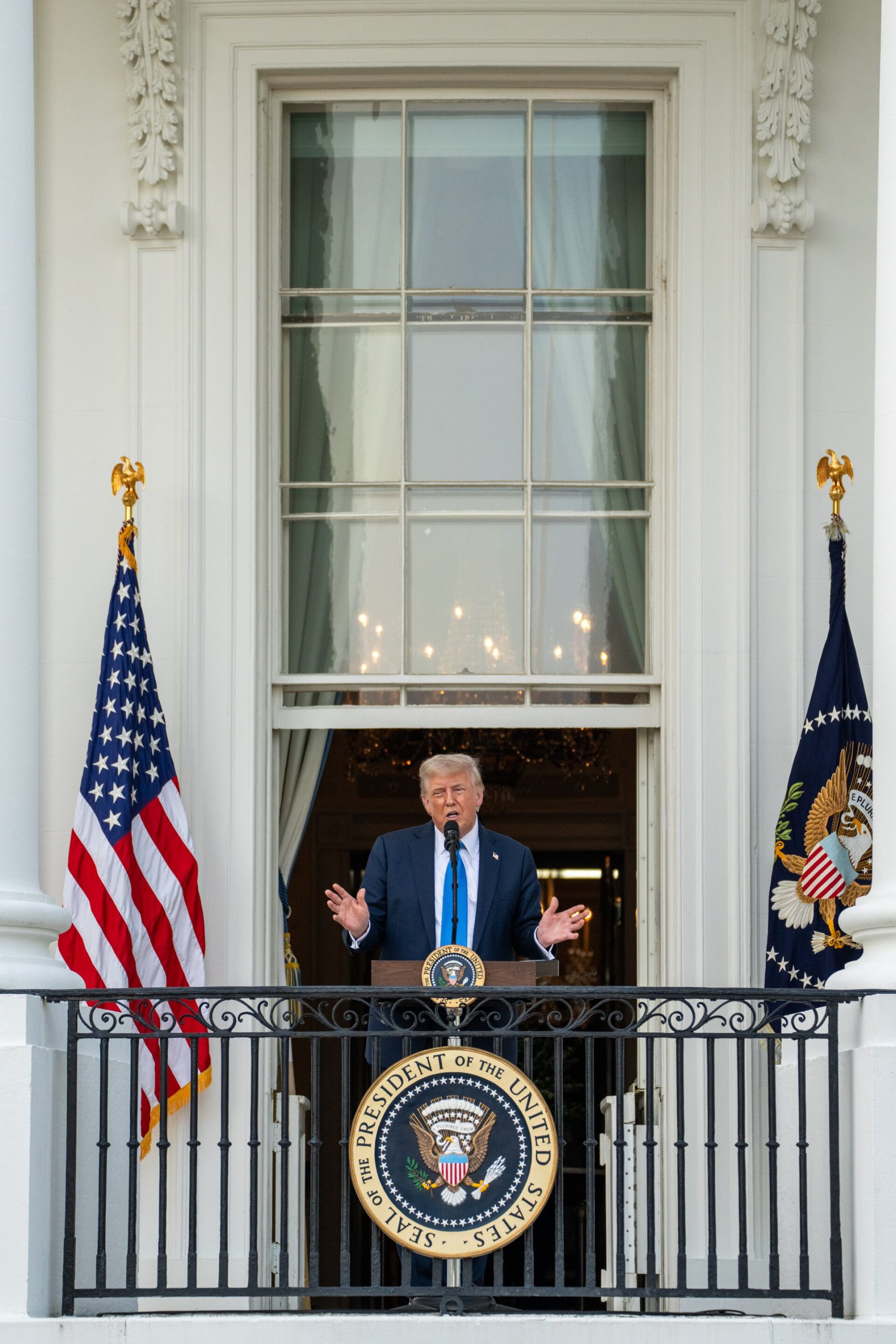 President Donald Trump delivers remarks during the “summer soiree” on the South Lawn of the White House (54570047219)