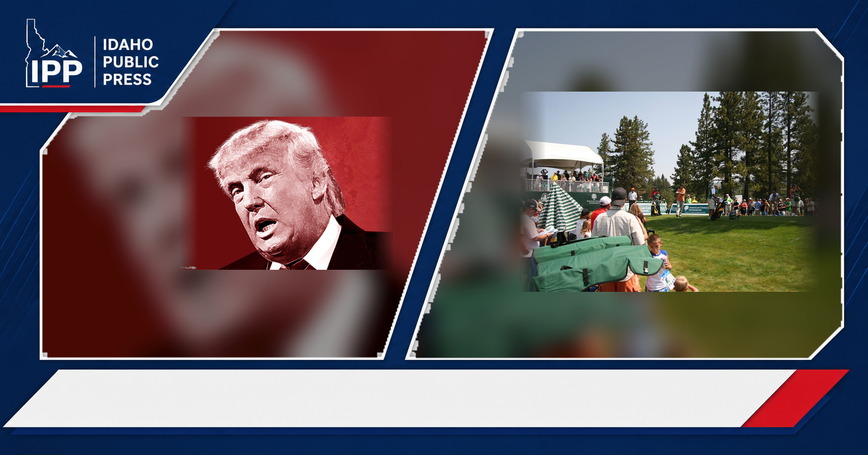 Donald Trump and Rick Reilly featured editorial graphic
