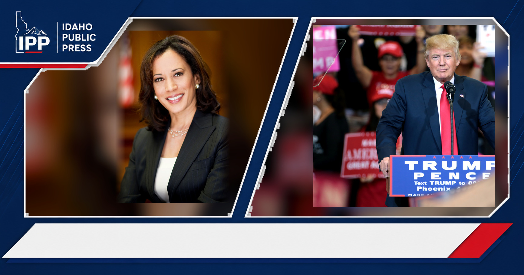 Kamala Harris and Donald Trump featured editorial graphic