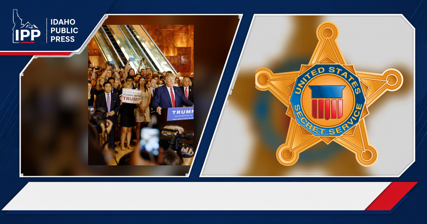 Donald Trump and United States Secret Service featured editorial graphic