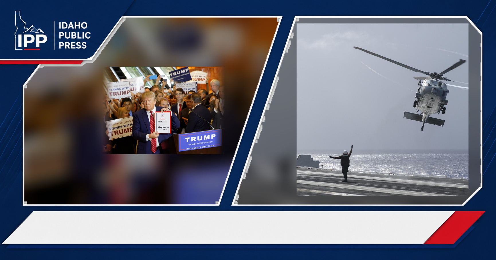 Donald Trump and United States Navy featured editorial graphic